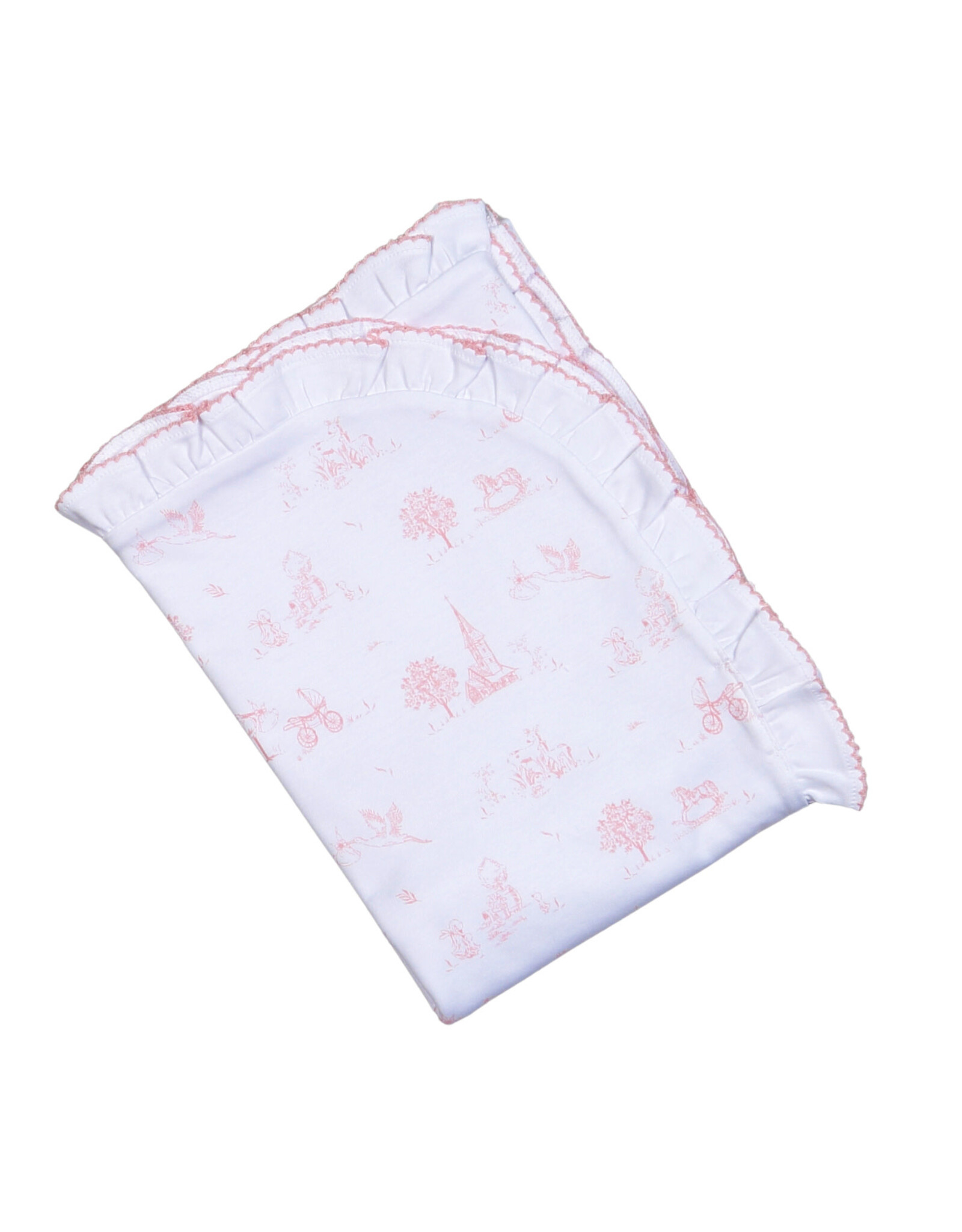 Baby Loren Pink Baby Toile Pima Rec Blanket