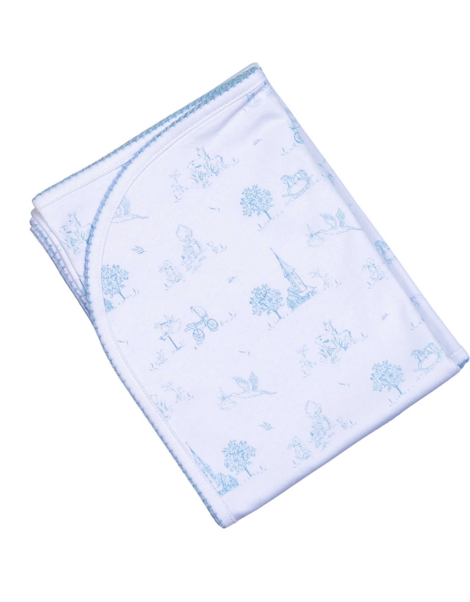 Baby Loren Blue Baby Toile Pima Rec Blanket