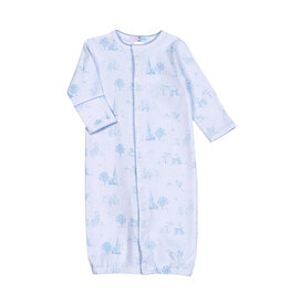 Baby Loren Blue Baby Toile Pima Conv Gown