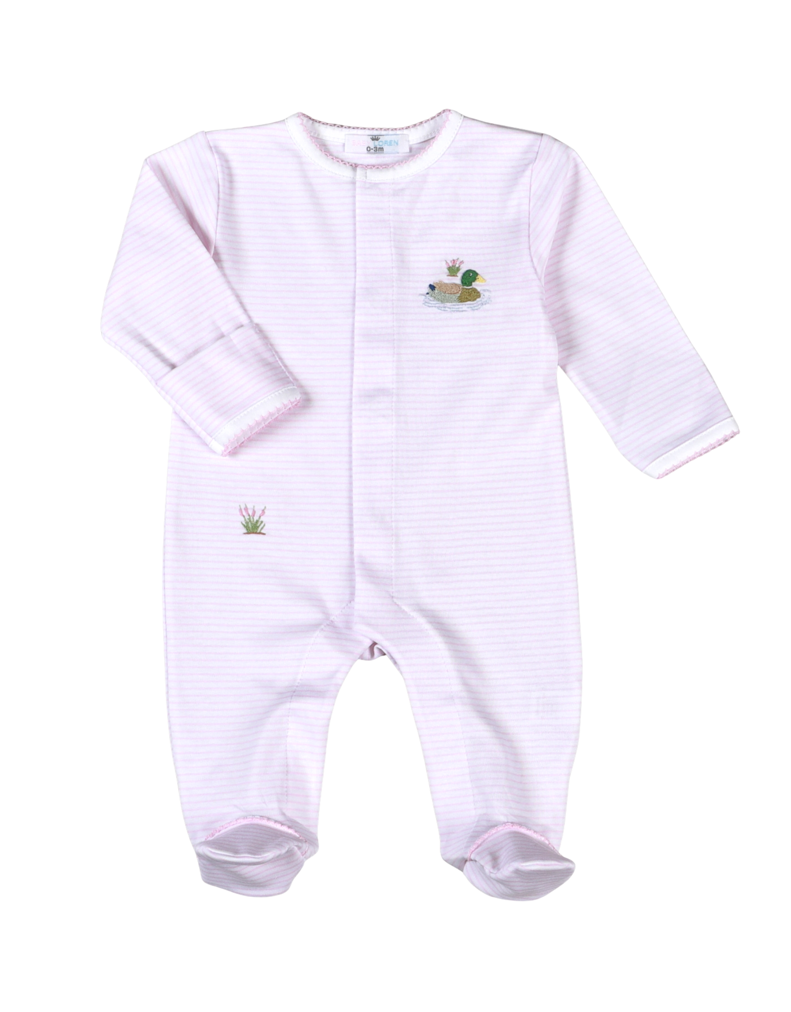 Baby Loren Pink Mallard Duck Pima Footie