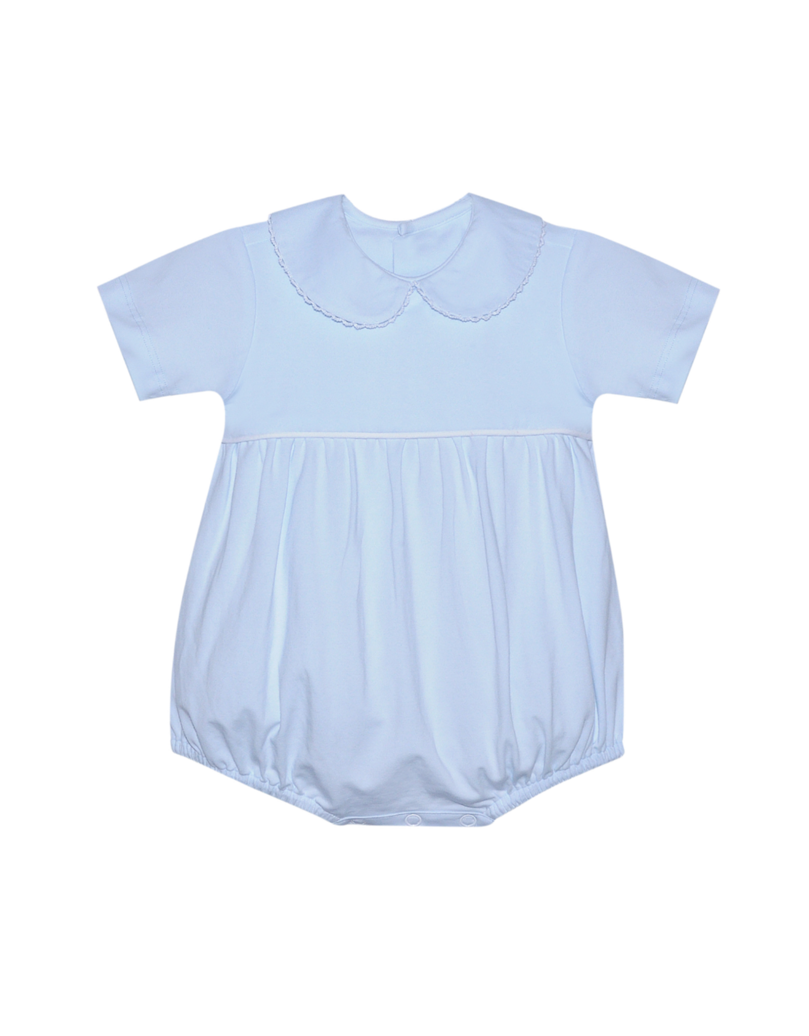 Baby Sen Blue Brady Boy Bubble w/ White Picot