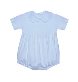 Baby Sen Blue Brady Boy Bubble w/ White Picot