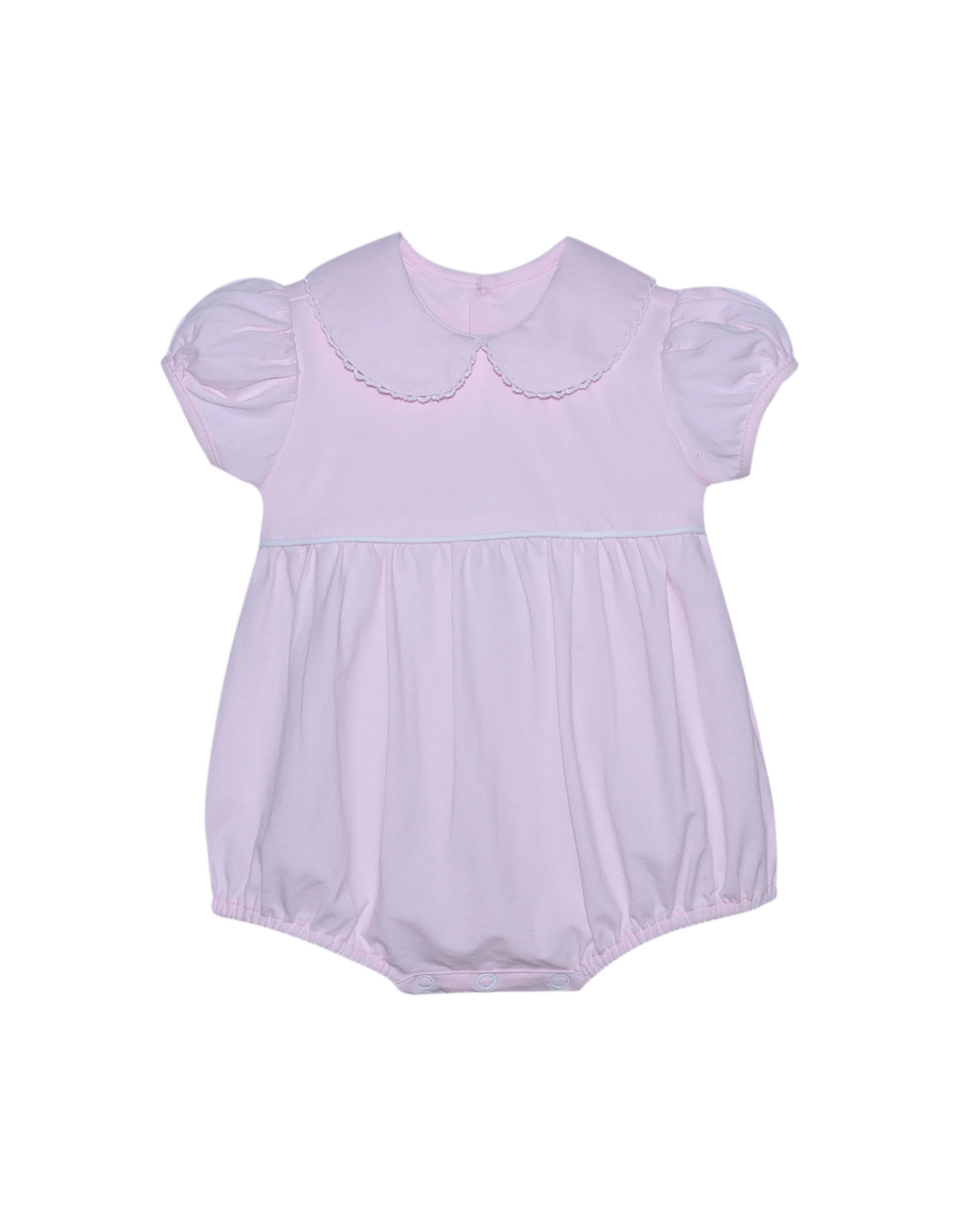 Baby Sen Pink Brady Girl Bubble w/ White Picot