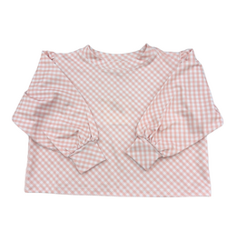 Honesty Pink Gingham Puff Sleeve Top