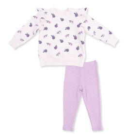 Angel Dear Violetta Floral - Ruffle Sweatshirt and Legging