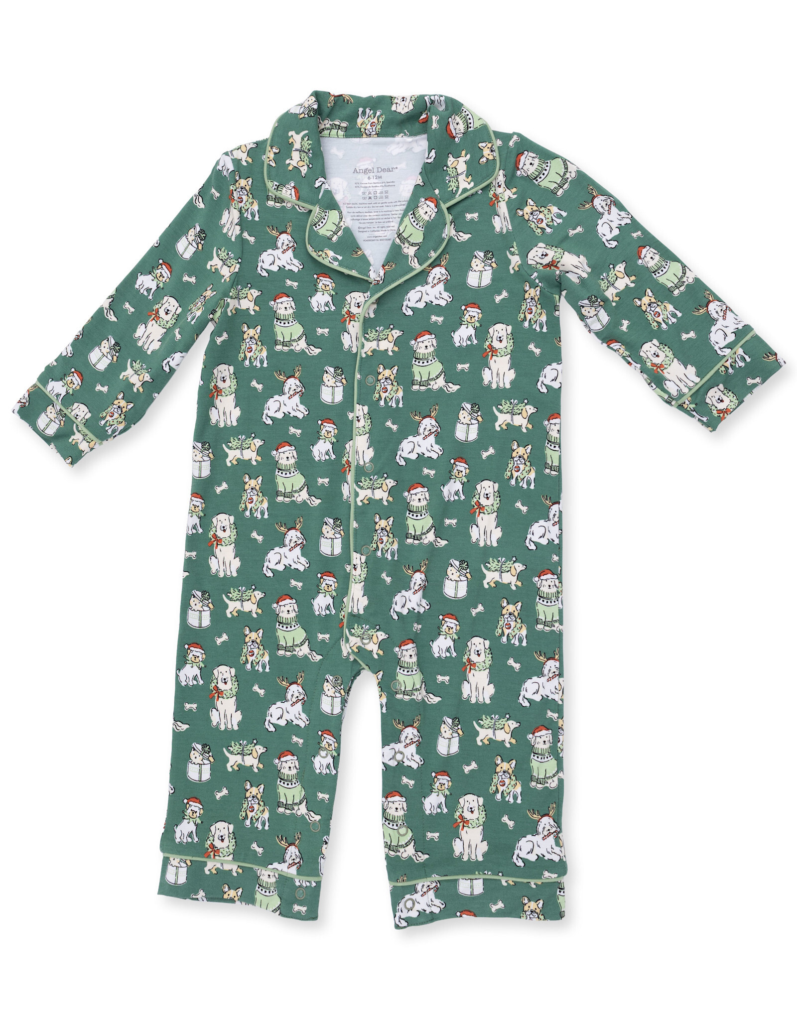 Angel Dear Christmas Dogs LS Coat Style Romper