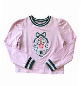 Blended Spirit Pink Nutcracker Puff Sleeve Patch Sweatshirt