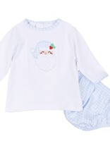 Magnolia Baby Sweet St Nick Applique Diaper Set, Lt Blue