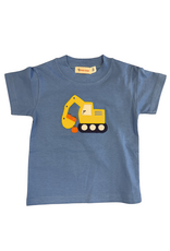 Luigi Blue SS Tshirt, Backhoe w/ Pumpkins