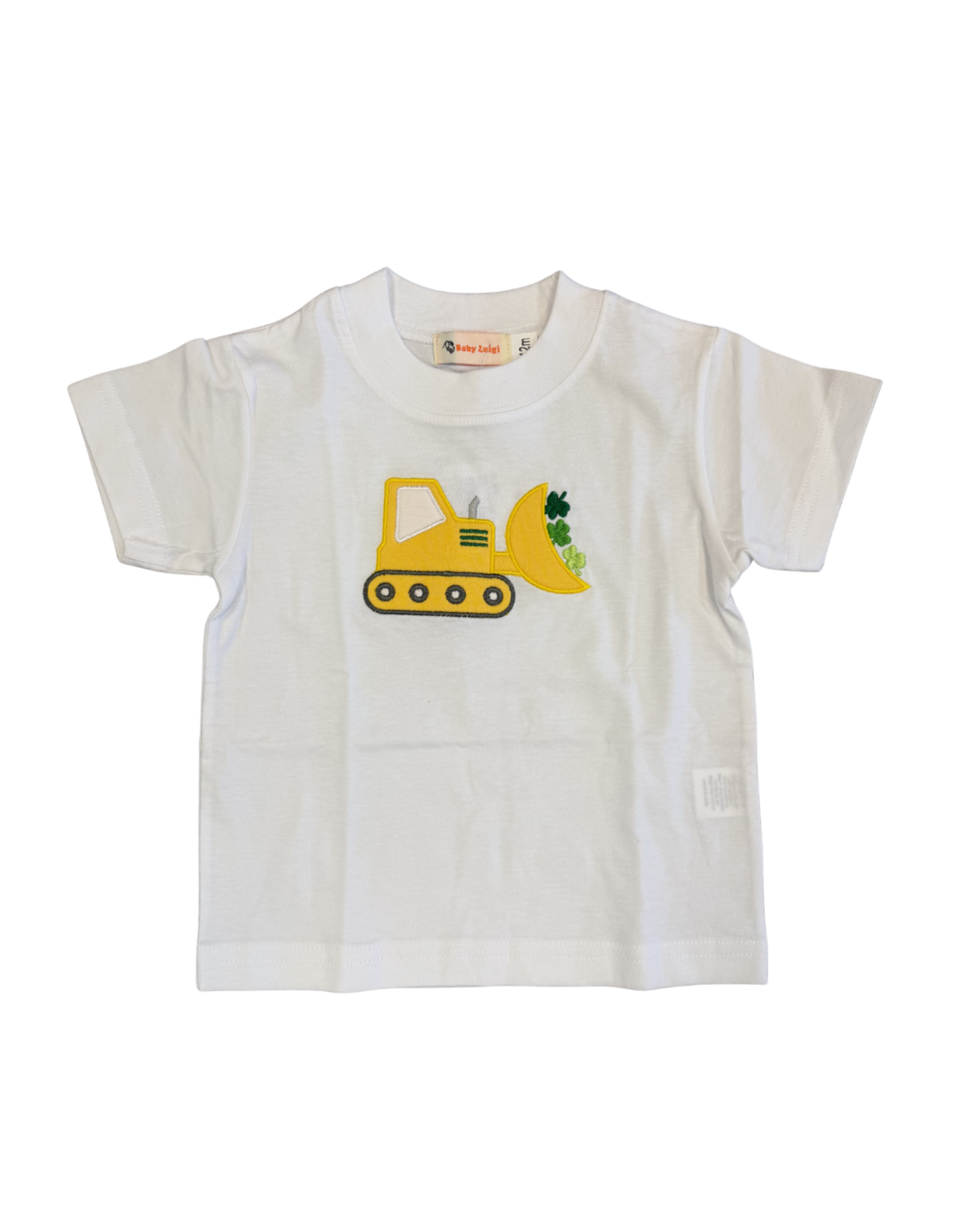 Luigi White Shirt with Shamrock Bulldozer