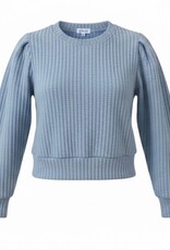Pleat Jane Sweatshirt, Textured French Blue