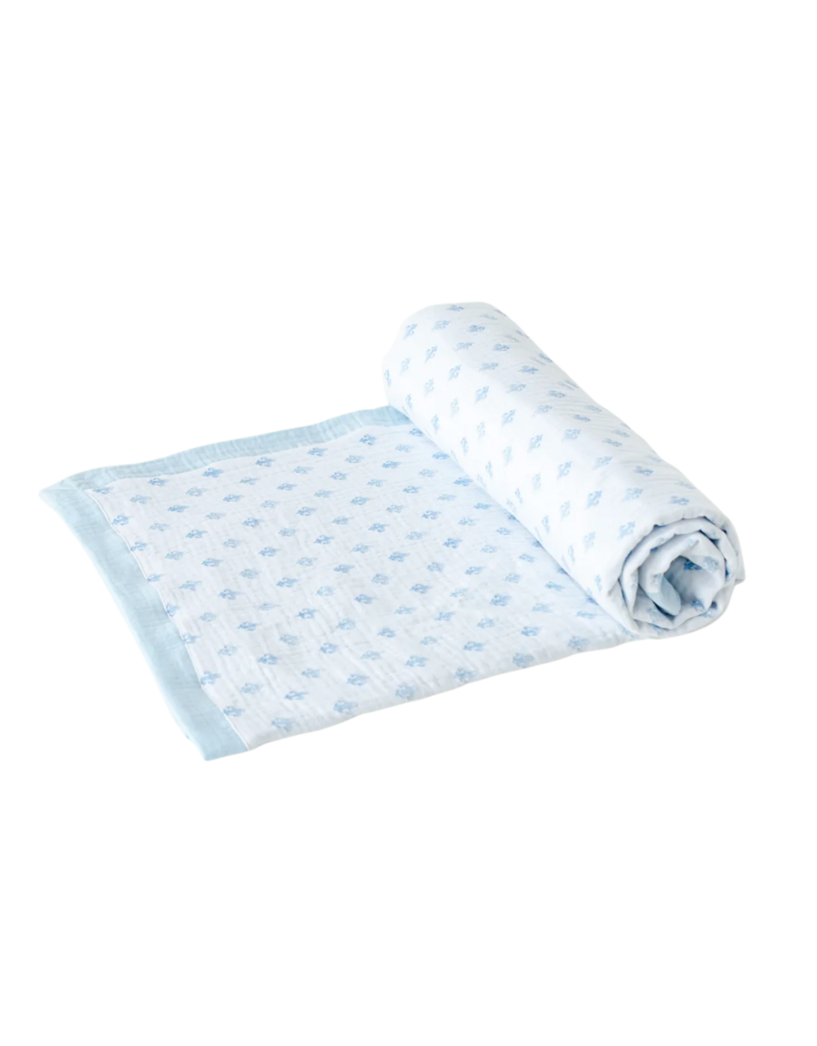 Nola Tawk Fleur de Bleu Organic Muslin Cloud Blanket