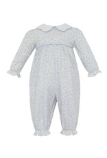 Petit Bebe Caroline Tiny Blue Floral Knit Romper