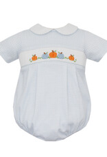 Petit Bebe Blue Gingham Knit Bubble, Pumpkin