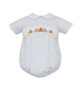 Petit Bebe Blue Gingham Knit Bubble, Pumpkin