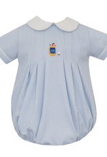 Petit Bebe Blue Check  Knit Golf Bubble