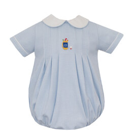 Petit Bebe Blue Check  Knit Golf Bubble