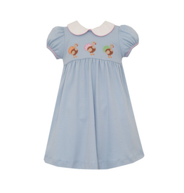 Claire and Charlie Solid Blue Knit Turkey Dress