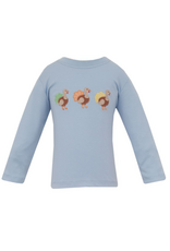 Claire and Charlie Solid Blue Knit Turkey LS T-Shirt