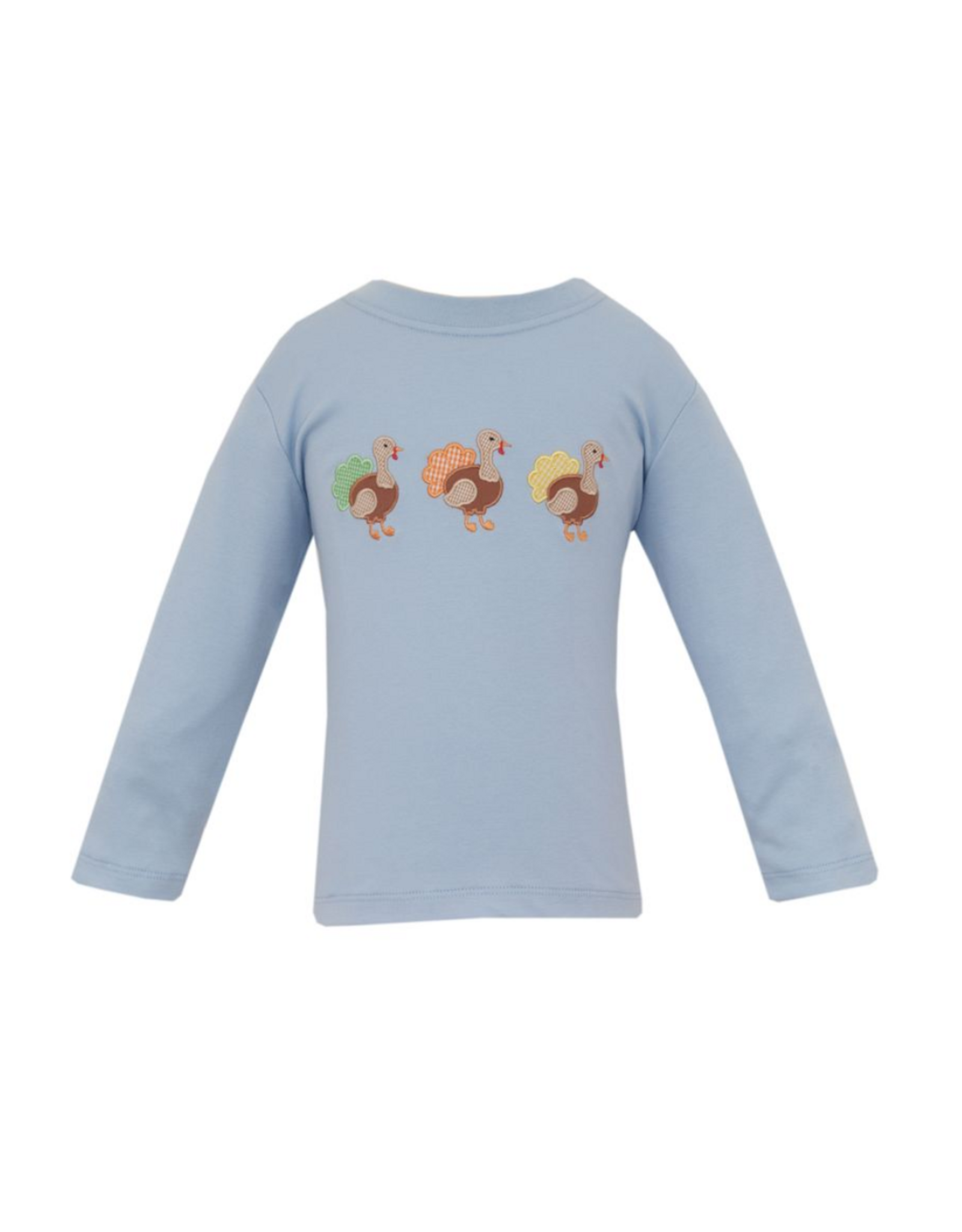 Claire and Charlie Solid Blue Knit Turkey LS T-Shirt