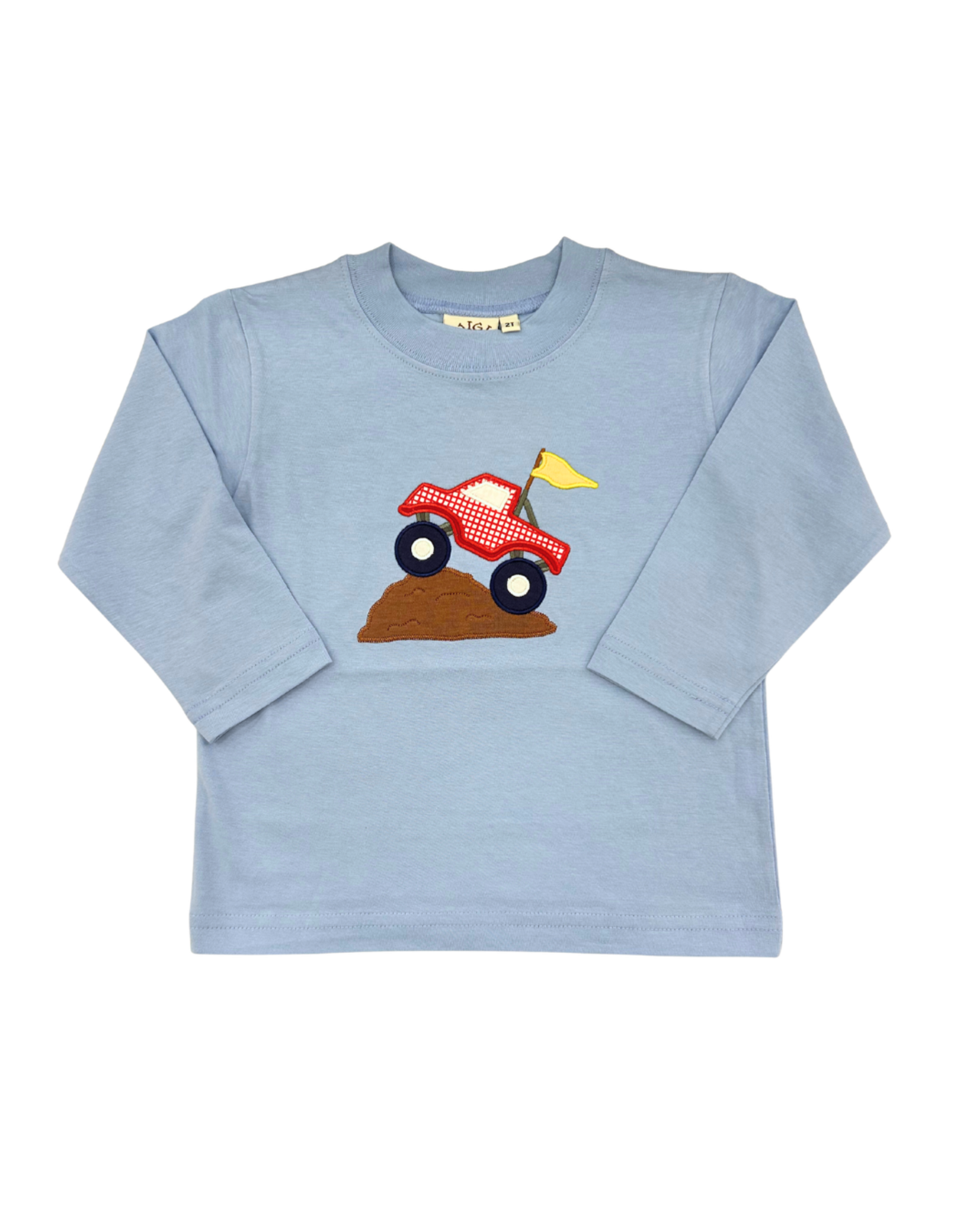 Luigi Sky Blue LS Shirt, Truck Climbing Hill
