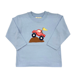 Luigi Sky Blue LS Shirt, Truck Climbing Hill