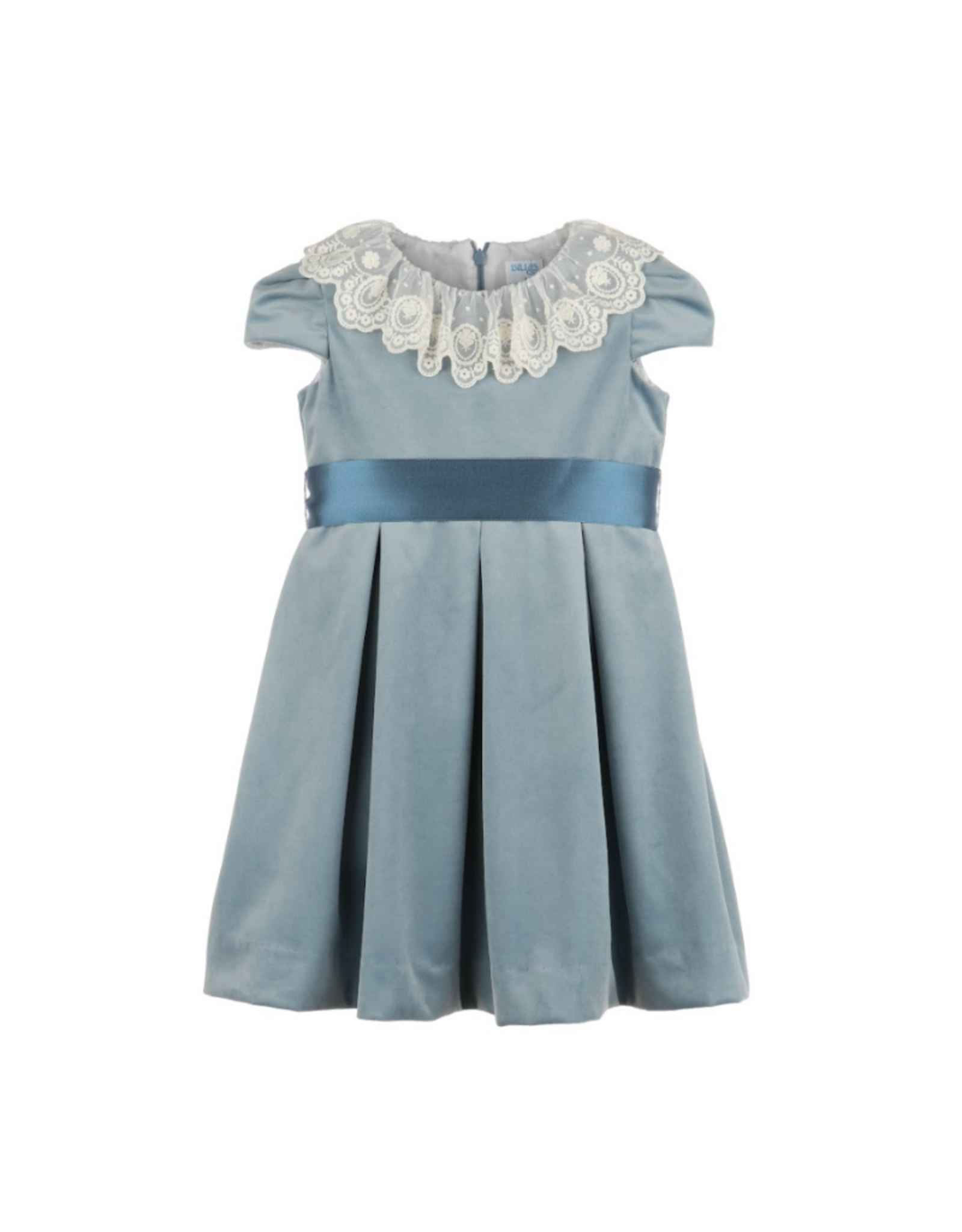 Luli & Me Deluxe Velvet Dress, Blue