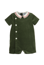 Luli & Me Mistletoe Velvet Boy Bubble, Green