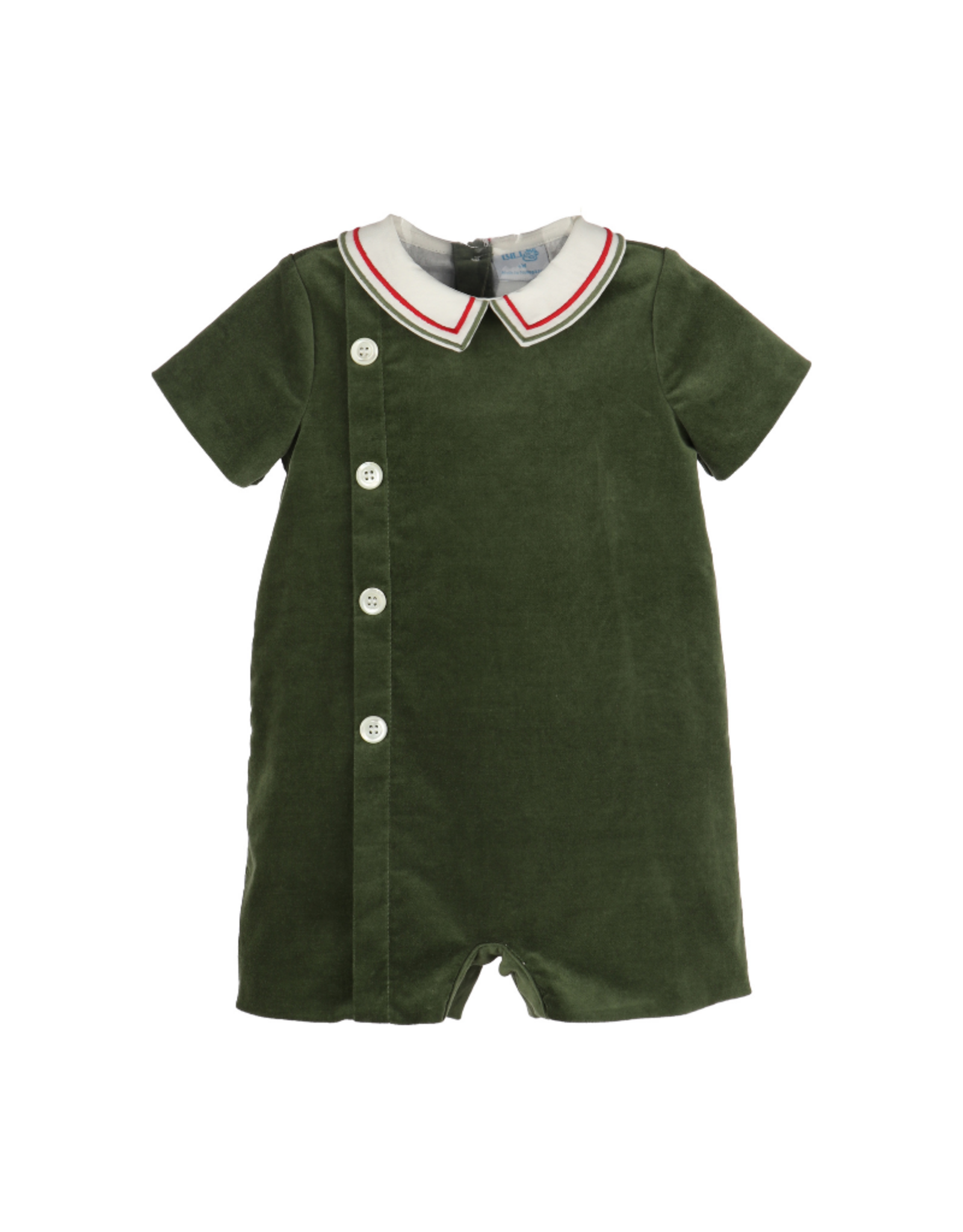 Luli & Me Mistletoe Velvet Boy Bubble, Green