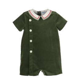 Luli & Me Mistletoe Velvet Boy Bubble, Green