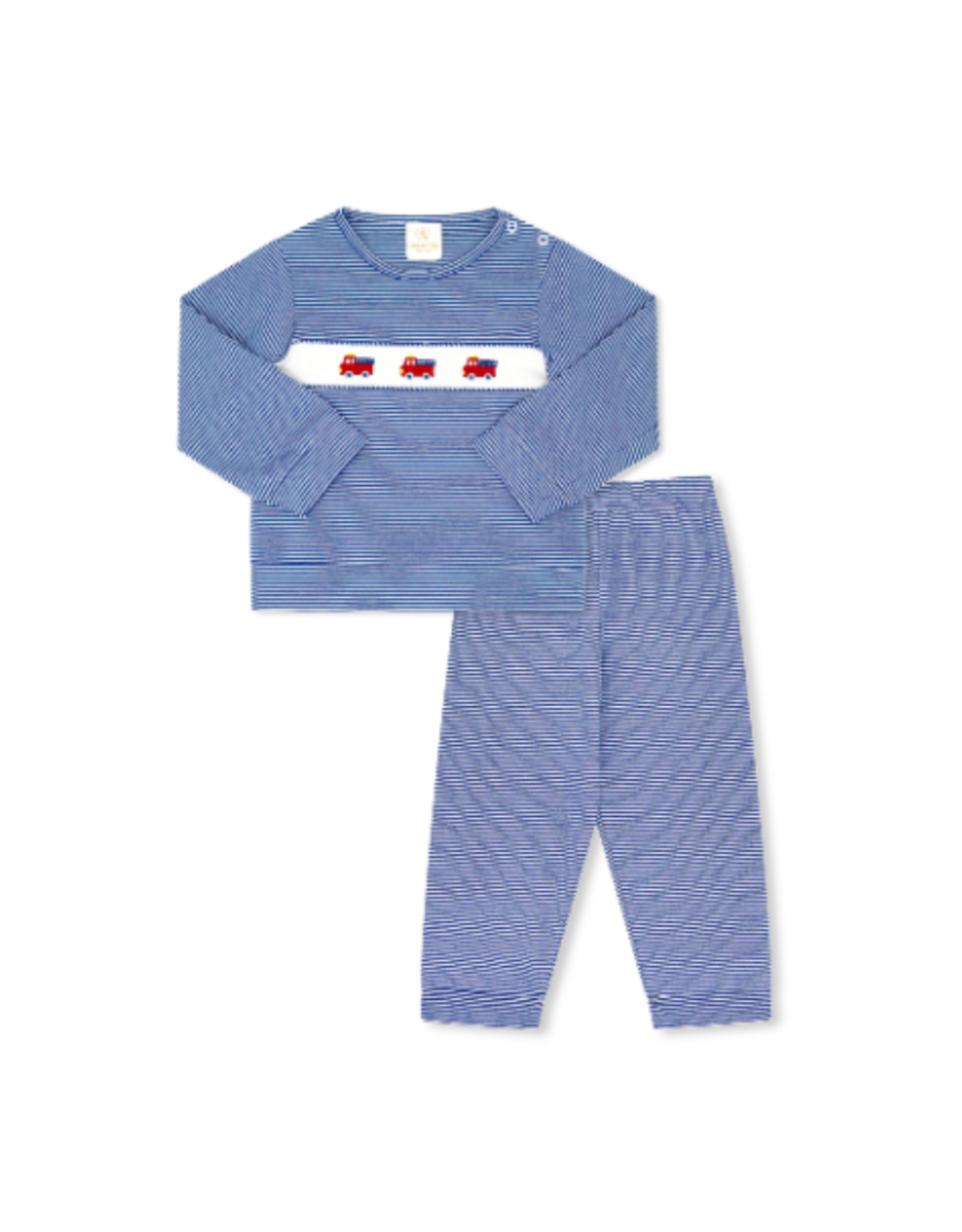 LullabySet Bayou Play Set, Royal Ministripe Knit, Firetruck