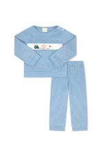 LullabySet Bayou Play Set LS - Blue Stripe Knit w/ Farm