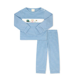 LullabySet Bayou Play Set LS - Blue Stripe Knit w/ Farm