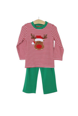 Millie Jay Reindeer Applique Boys Pant Set