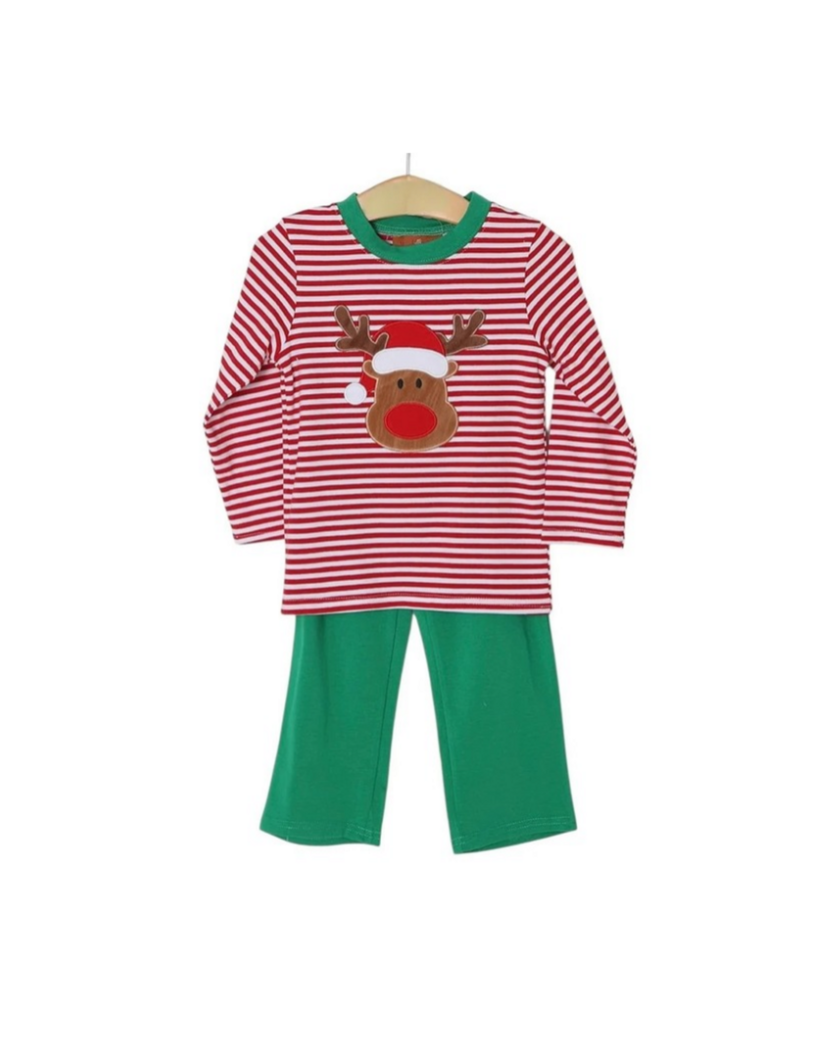 Millie Jay Reindeer Applique Boys Pant Set