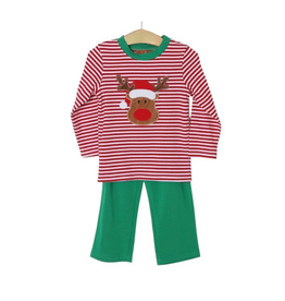 Millie Jay Reindeer Applique Boys Pant Set