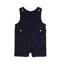 Little English Button Tab Jon Jon, Navy Corduroy