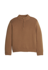 Little English Quarter Zip Sweater, Chestnut