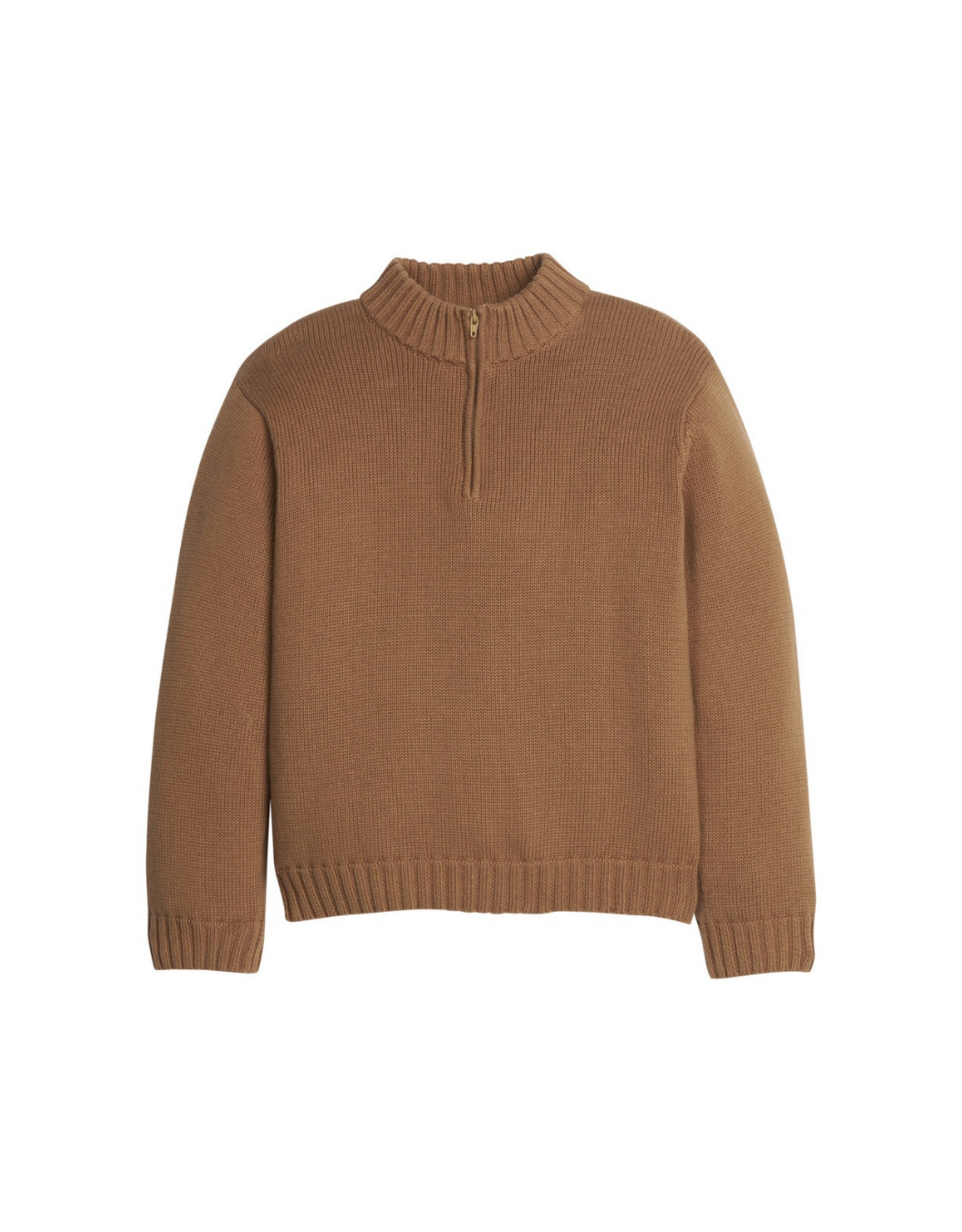 Little English Quarter Zip Sweater, Chestnut
