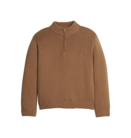 Little English Quarter Zip Sweater, Chestnut
