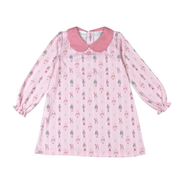 Baby Loren Pink Nutcracker Pima Scallop Collar Dress