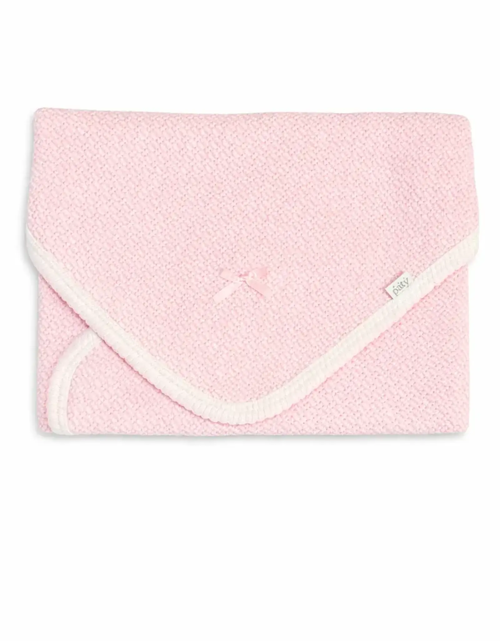 Paty Paty Swaddle Blanket, Solid Pink with Bow