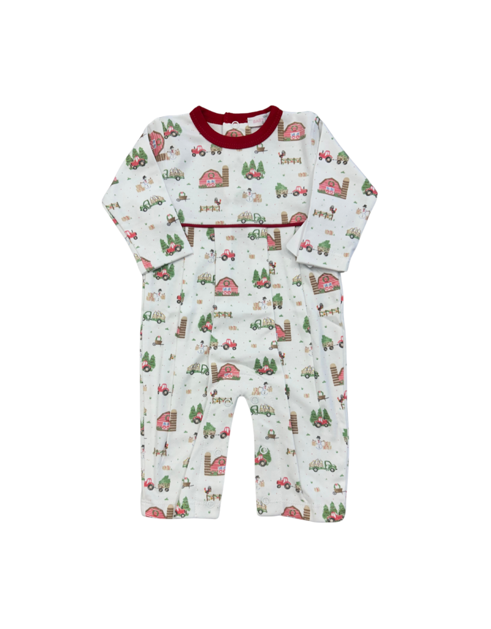 Baby Loren Christmas Barnyard Pima Romper