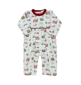 Baby Loren Christmas Barnyard Pima Romper