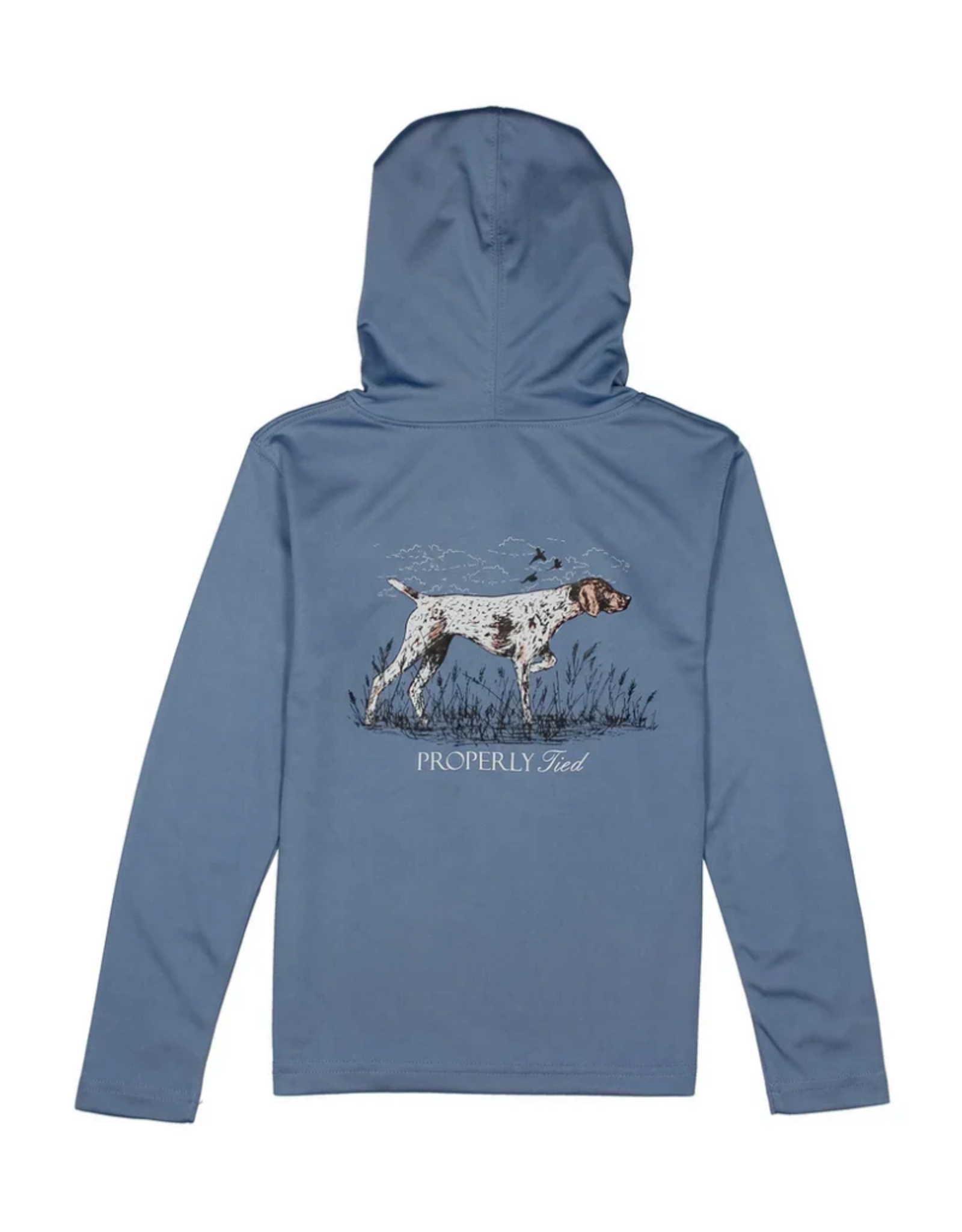 Properly Tied Shade Performance Hoodie, Pointer Stone Blue