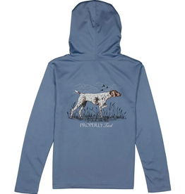 Properly Tied Shade Performance Hoodie, Pointer Stone Blue