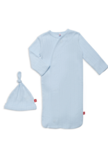 Magnetic Me Love Lines Blue Pointelle Magnetic Gown Set NB/3m