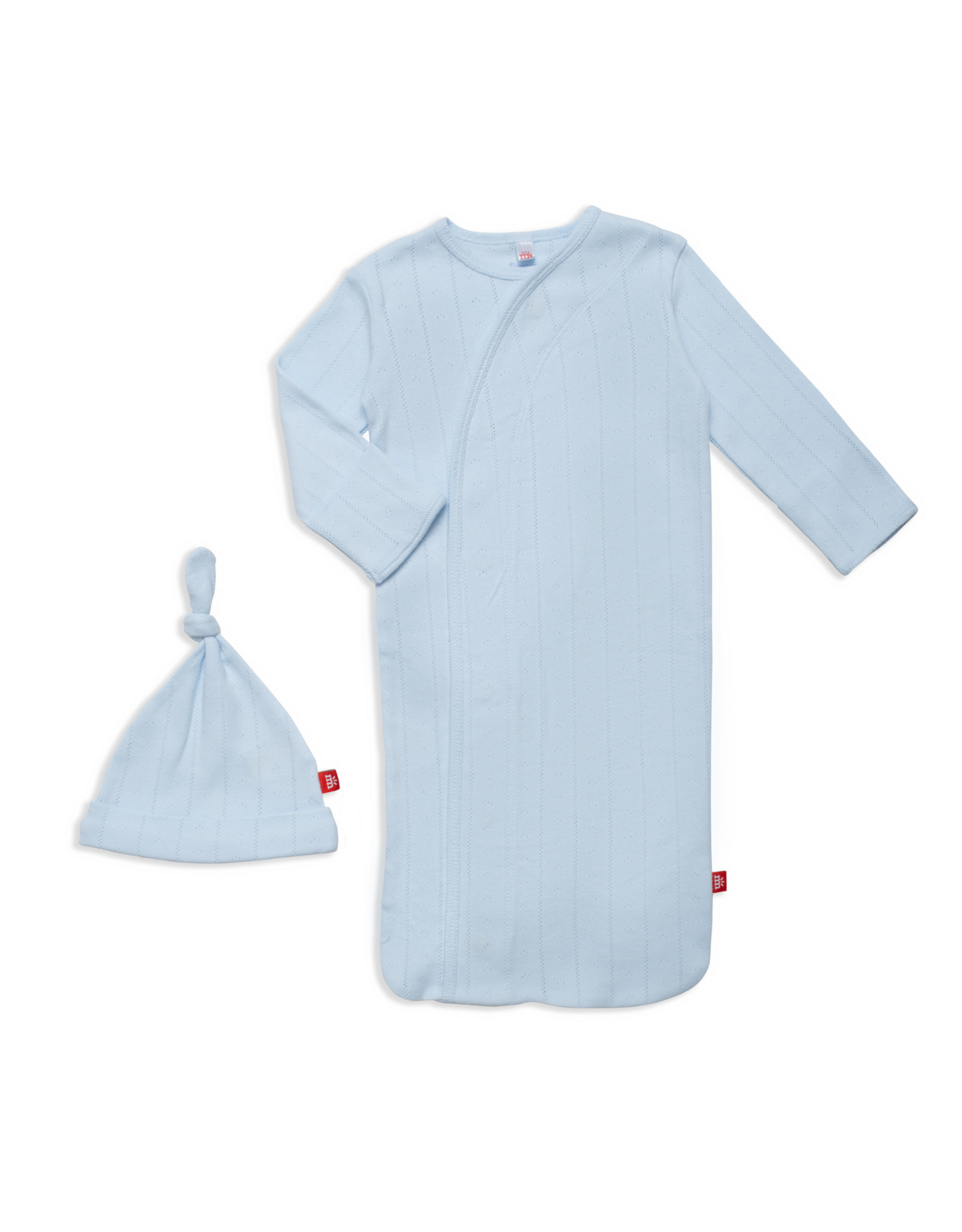 Magnetic Me Love Lines Blue Pointelle Magnetic Gown Set NB/3m