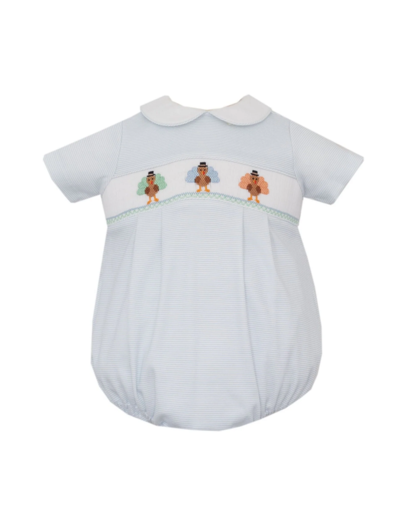 Petit Bebe Turkey Blue Stripe Knit Bubble