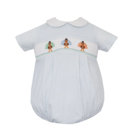 Petit Bebe Turkey Blue Stripe Knit Bubble